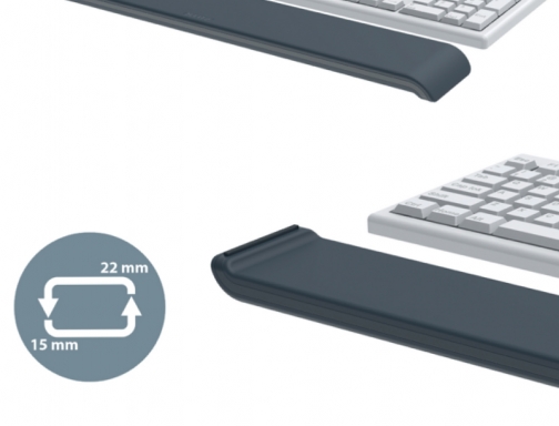 Reposamuecas Leitz ergo para teclado ajustable gris oscuro 65230089, imagen 3 mini
