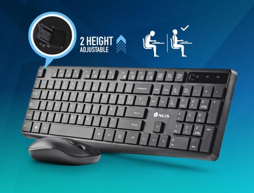 Set teclado y raton Ngs hype kit inalambrico color negro HYPEKIT, imagen 4 mini