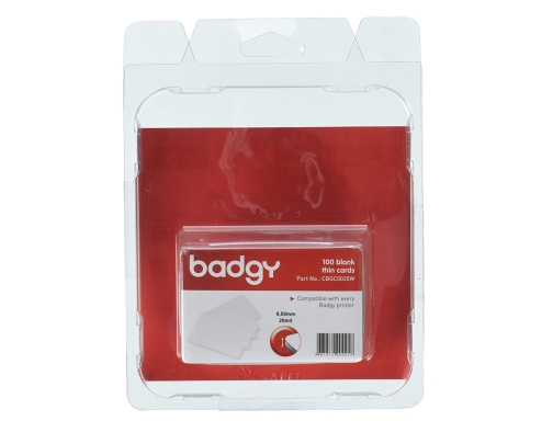 Tarjeta pvc para impresora Badgy grosor 0,50 mm pack de 100 unidades CBGC0020W, imagen 2 mini