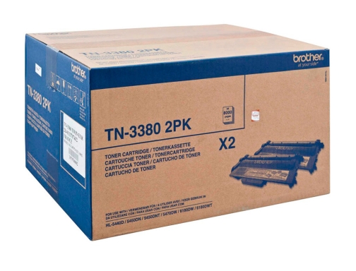 Toner Brother hl5440d 5450dn 5470dw 16000 pag 2 pack negro TN3380TWIN, imagen 2 mini