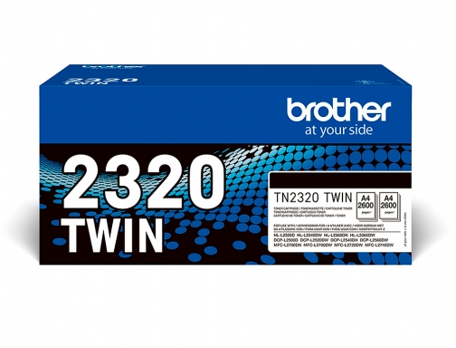 Toner Brother tn-2320 DCPl2520dw 2540d MFCl2700dw 2720dw 2740dw negro 2600 paginas pack TN2320TWIN, imagen 2 mini