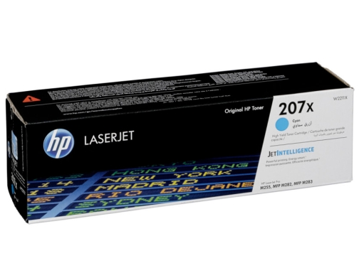 Toner HP 207x color Laserjet pro m282nw m283fdn m283fdw cian 2.450 paginas W2211X, imagen 4 mini