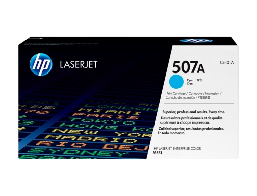 Toner HP 507a Laserjet m551 m570 pro 500 cian 6000 pag CE401A, imagen 2 mini