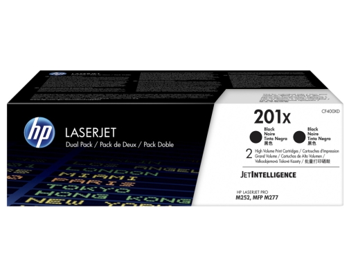 Toner HP Laserjet 201x m252 MFP m277 negro pack de 2 unidades CF400XD, imagen 2 mini