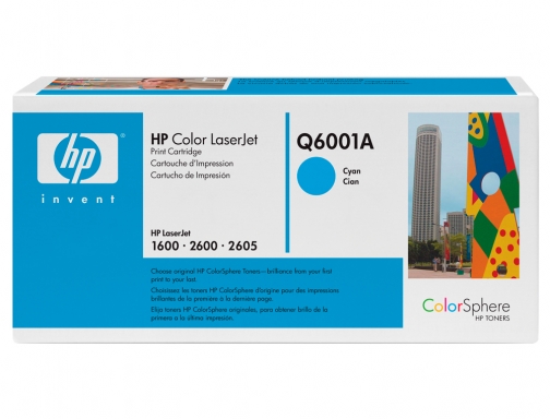 Toner HP Laserjet color 1600 2 600 2605 serie cm1015MFP cian Q6001A, imagen 2 mini