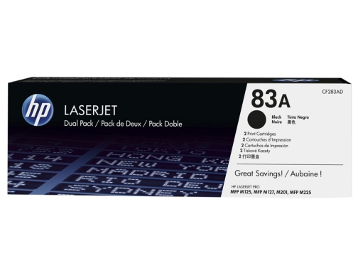 Toner HP Laserjet pro 83a MFP m125 m127 m201 m225 negro pack CF283AD, imagen 2 mini