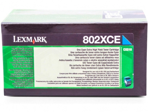 Toner laser Lexmark 80C2XCE cian 4000 paginash, imagen 2 mini
