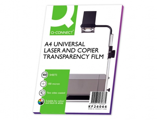 Transparencia Q-connect Din A4 KF26066 para fotocopiadora tratada dos caras caja de, imagen 2 mini