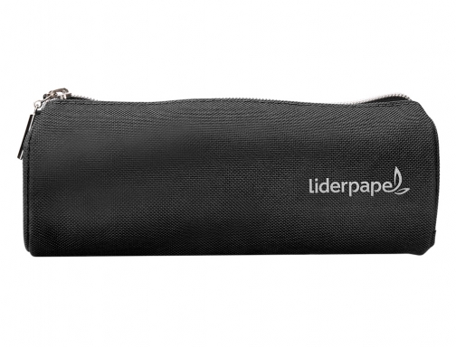 Bolso escolar Liderpapel portatodo cilindrico con 2 cremalleras negro 205x75x75 mm 162654, imagen 3 mini