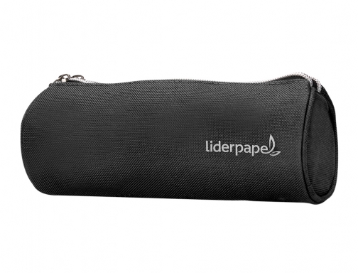 Bolso escolar Liderpapel portatodo cilindrico con 2 cremalleras negro 205x75x75 mm 162654, imagen 4 mini