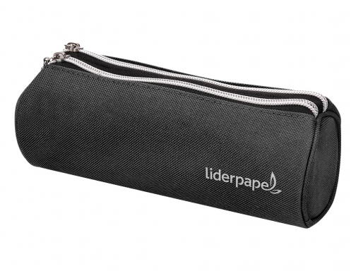 Bolso escolar Liderpapel portatodo cilindrico con 2 cremalleras negro 205x75x75 mm 162654, imagen 5 mini