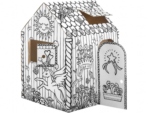 Casa de juego Bankers box playhouse unicornio para pintar fabricada en carton 1232401, imagen 2 mini