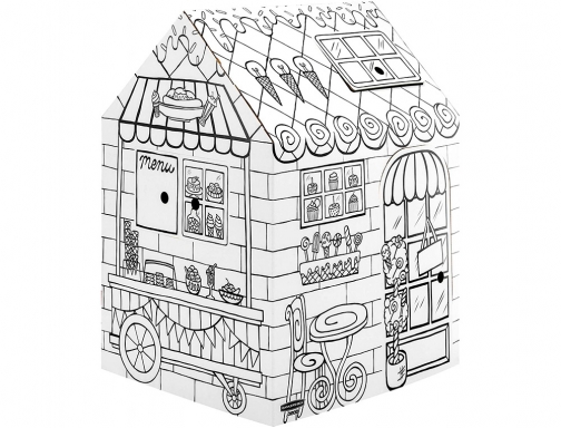 Casa de juego Bankers box playhouse pasteleria para pintar fabricada en carton 1232501, imagen 2 mini