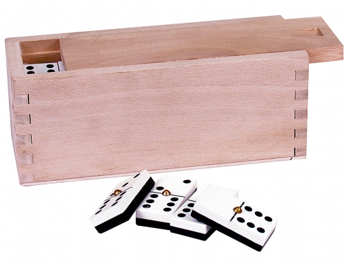 Domino senior caja madera tama o de la ficha 22x44mm Blanca 352, imagen 2 mini