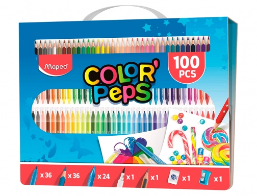 Estuche pintura Maped color peps kit 100 piezas surtidas 907003, imagen 2 mini
