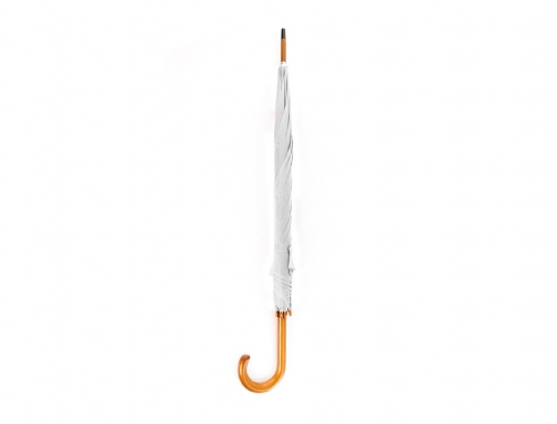 Paraguas de poliester blanco 105 cm de diametro mango suave de madera Blanca 9215 BLANCO, imagen 4 mini