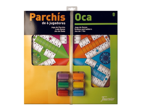 Parchis con oca tablero grande 6 jugadores 41x40x4,7 cm Fournier 130012248, imagen 2 mini