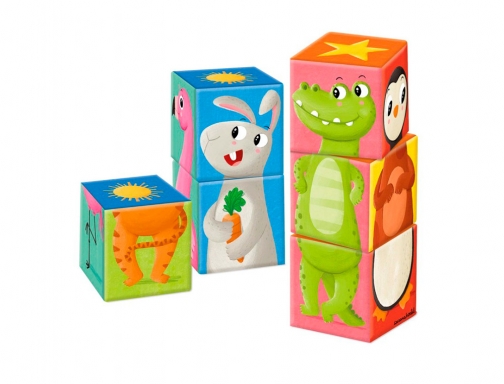 Puzle Goula cubos de carton apilables match&mix 6 piezas 53468, imagen 2 mini
