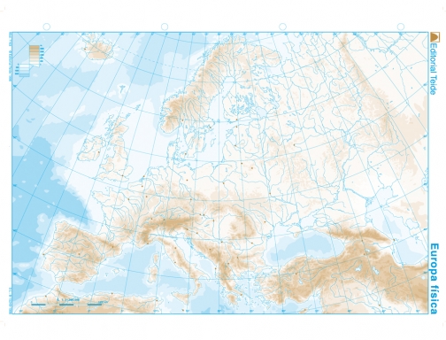 Mapa mudo b n Din A4 europa fisico Teide 7163-9, imagen 2 mini