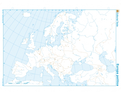 Mapa mudo b n Din A4 europa politico Teide 7165-3, imagen 2 mini