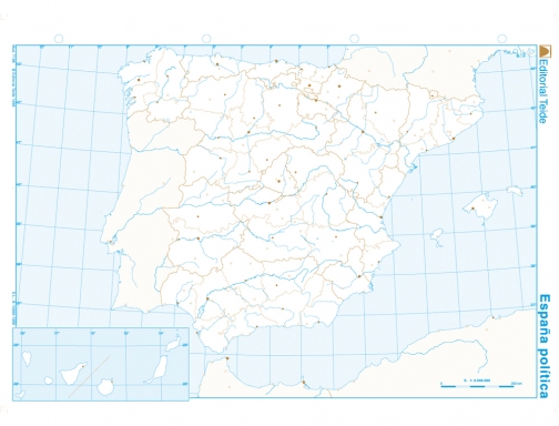 Mapa mudo b n Din A4 espaa politico Teide 7198-1, imagen 2 mini