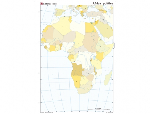 Mapa mudo color Din A4 africa politico Teide 7183-7, imagen 2 mini