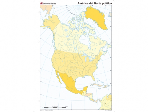 Mapa mudo color Din A4 america del norte politico Teide 7187-5, imagen 2 mini
