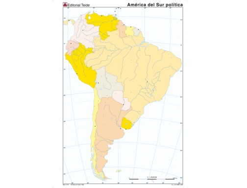 Mapa mudo color Din A4 america del sur politico Teide 7191-2, imagen 2 mini