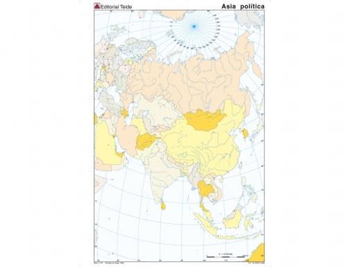 Mapa mudo color Din A4 asia politico Teide 7170-7, imagen 2 mini