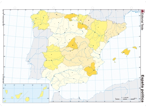 Mapa mudo color Din A4 espaa politico Teide 7199-8, imagen 2 mini