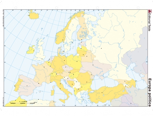 Mapa mudo color Din A4 europa politico Teide 7166-0, imagen 2 mini