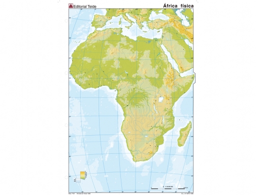 Mapa mudo color Din A4 africa fisico Teide 7181-3, imagen 2 mini