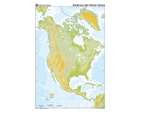 Mapa mudo color Din A4 america del norte fisico Teide 7185-1, imagen 2 mini