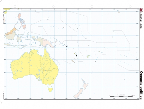 Mapa mudo color Din A4 oceania politico Teide 7195-0, imagen 2 mini