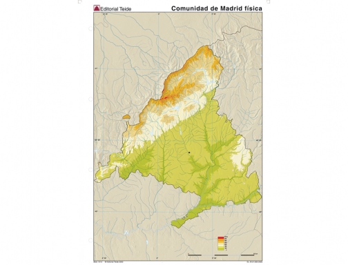 Mapa mudo color Din A4 madrid comunidad de madrid fisico Teide 7215-5, imagen 2 mini