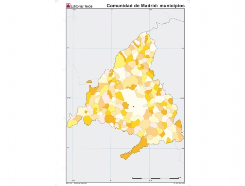 Mapa mudo color Din A4 comunidad de madrid politico Teide 7214-8, imagen 2 mini