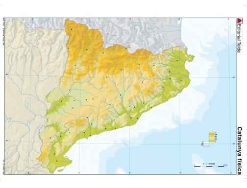 Mapa mudo color Din A4 catalua fisico Teide 7203-2, imagen 2 mini