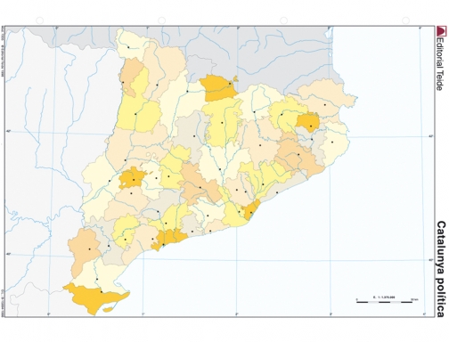 Mapa mudo color Din A4 catalua politico Teide 7205-6, imagen 2 mini