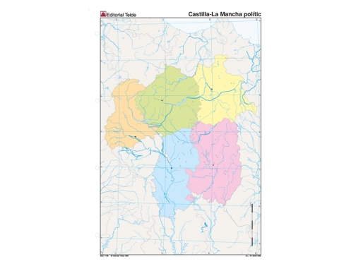 Mapa mudo color Din A4 castilla-la mancha politico Teide 7227-8, imagen 2 mini