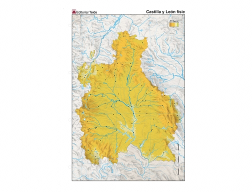 Mapa mudo color Din A4 castilla-leon fisico Teide 7228-5, imagen 2 mini