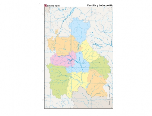 Mapa mudo color Din A4 castilla-leon politico Teide 7229-2, imagen 2 mini