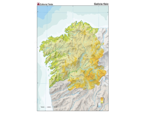 Mapa mudo color Din A4 galicia fisico Teide 7230-8, imagen 2 mini