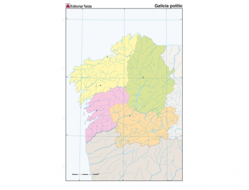 Mapa mudo color Din A4 galicia politico Teide 7231-5, imagen 2 mini