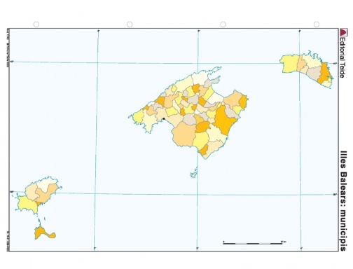 Mapa mudo color Din A4 islas baleares politico Teide 7218-6, imagen 2 mini