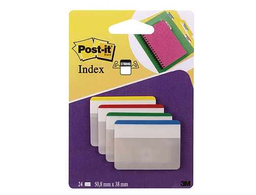 Banderitas separadoras rigidas dispensador 4 colores Post-it index 686f-1 grandes 24 banderitas 70071425006, imagen 2 mini