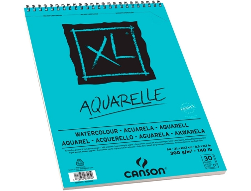 Bloc dibujo acuarela Canson XL aquarelle grano fino Din A4 microperforado espiral C400039170, imagen 3 mini