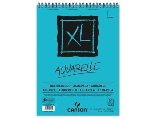 Bloc dibujo acuarela Canson XL aquarelle grano fino Din A3 microperforado espiral C400039171, imagen 2 mini