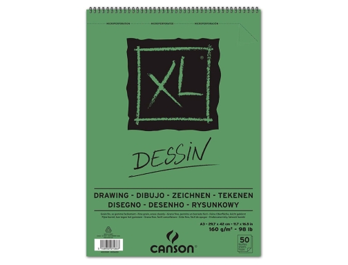 Bloc dibujo Canson XL dessin Din A3 liso microperforado espiral 29,7x42 cm C400039089, imagen 2 mini