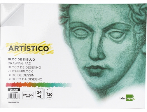 Bloc dibujo Liderpapel artistico encolado 594x420mm 24+6 hojas 120g m2 sin recuadro 54389, imagen 2 mini