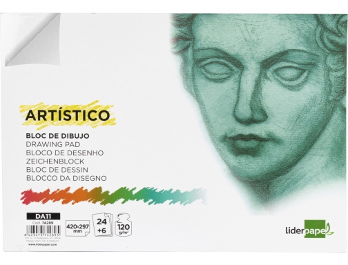 Bloc dibujo Liderpapel artistico encolado 297x420 mm 30 hojas 120g m2 sin 74289, imagen 2 mini